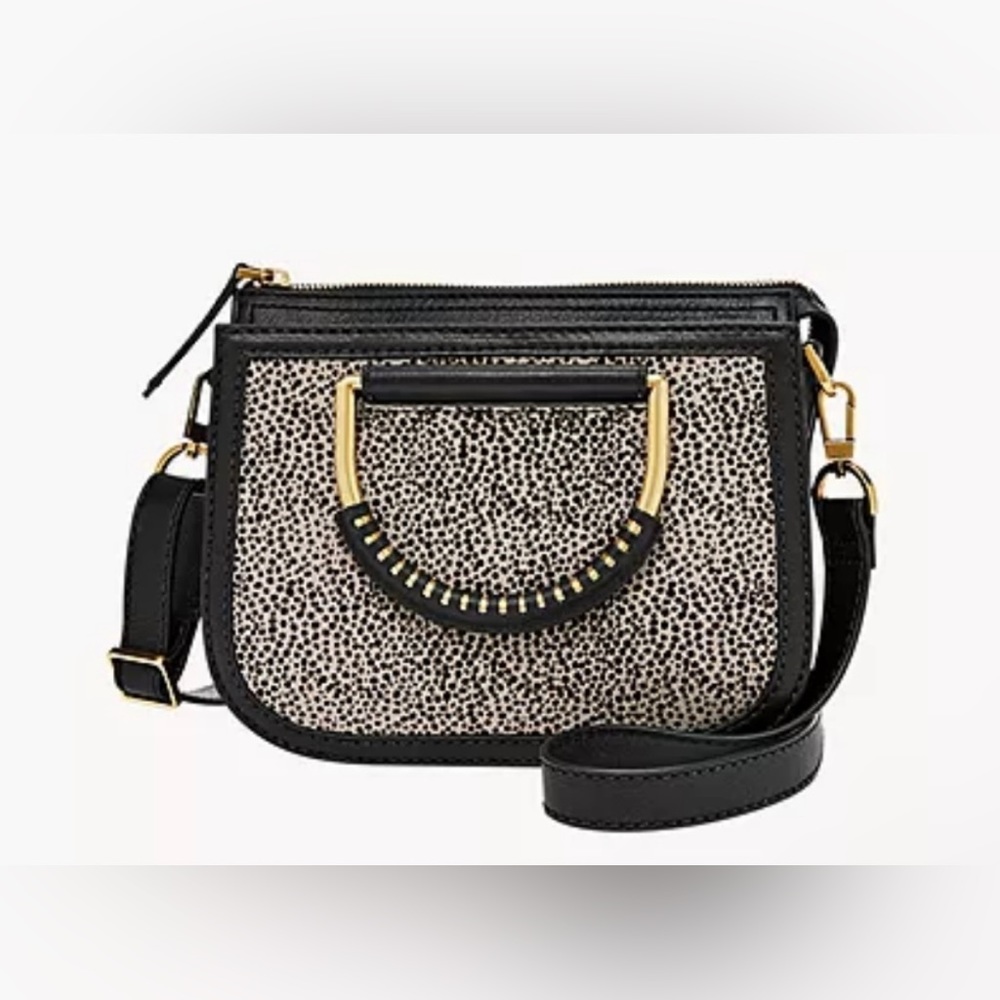 NWT Fossil Ryder Mini Satchel Leather Calf
Hair White Cheetah Crossbody Bag